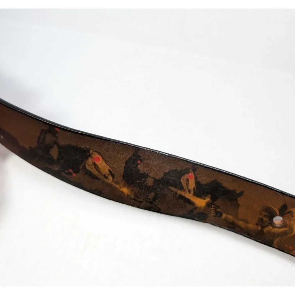 Jon Wye Belt Zombies in the Wild West Western Mens Size 38(?)‎ Leather USA Made